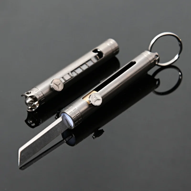 

Outdoor Portable Demolition EDC Paper Key Titanium Alloy Mini Knife Sharpener Multi Function Mini Pocket Knife M