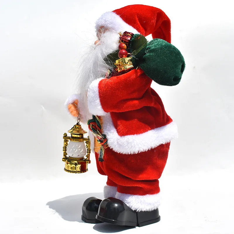 New Arrivals Christmas Stuffed Santa Claus Toys with Jingle Bell & Lamp Best for Children Christmas Gift