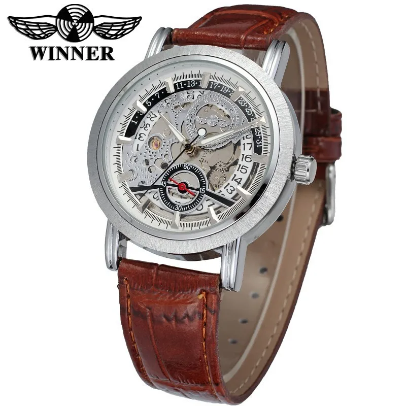 

Winner Winner-Style Automatic Machine Hollow Table Leather Watch Strap