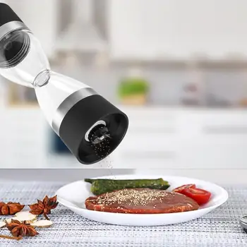 

2 in 1 Dual Manual Salt Pepper Mill Hourglass Shape Spice Grinder Kitchen Accessories Kitchen Tool Kitchen Gadgets Easy to Clean