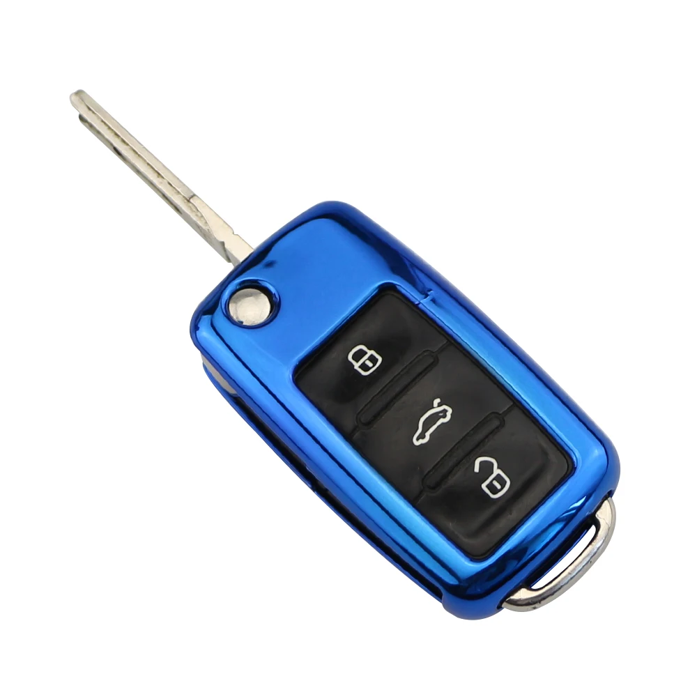 ТПУ чехол для автомобильного ключа для SEAT Leon Ibiza для VW Golf для Skoda Yeti Superb Октавия Рапид 2 3 кнопки дистанционного ключа чехол