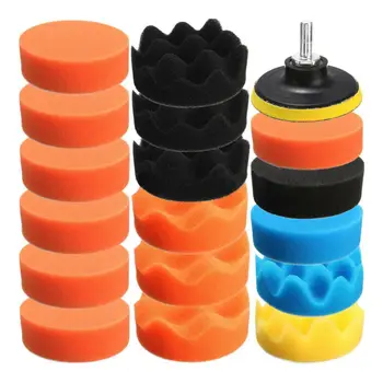 

19Pcs/Set 3 Inch 80mm Sponge Buffing Polishing Pad Kit For Car Polisher Cleaning Good Toughness Different Soft Degree