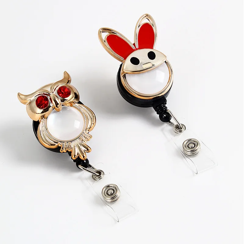 New 1pcs Animals Pull Badge Nurse Cute Owl Bunny Name Badge Reel Clip Badge  Holder Doctor Nurse School Student Office ID Card - AliExpress