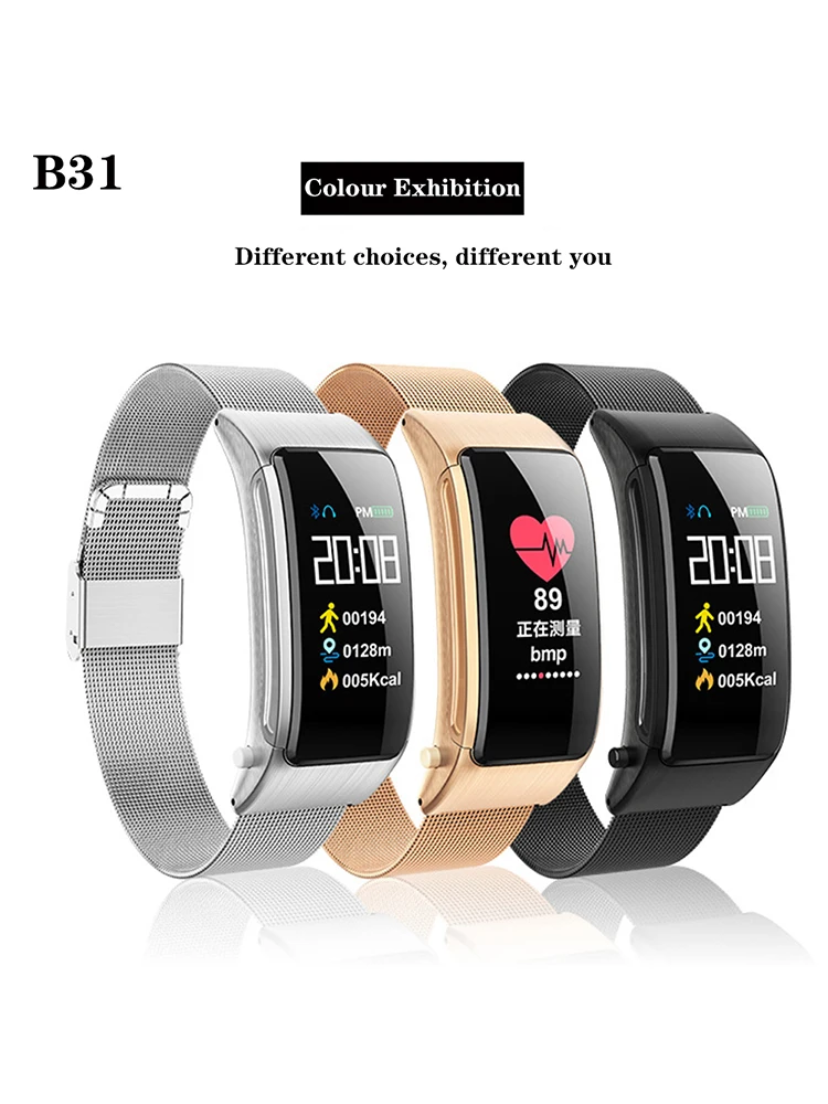

B31 Smart bracelet talk bracelet activity tracker can reject answer call bluetooth headset for huwei band b2 ios phone vs xiomi
