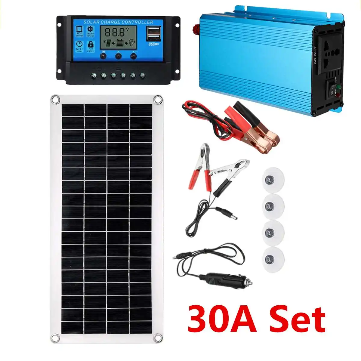 50W Solar Panel Battery Charger 220V Solar Power System 500W Inverter 10A  Controller USB Kit Complete for Home Grid Camp Phone - Price history &  Review