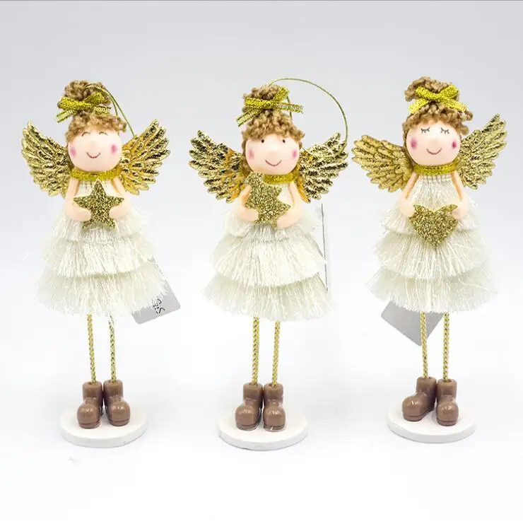 1 шт. Золотой Рождественский милый ангел кукла кулон украшения креативные елочные украшения для искусственный цветы Детские подарки украшения