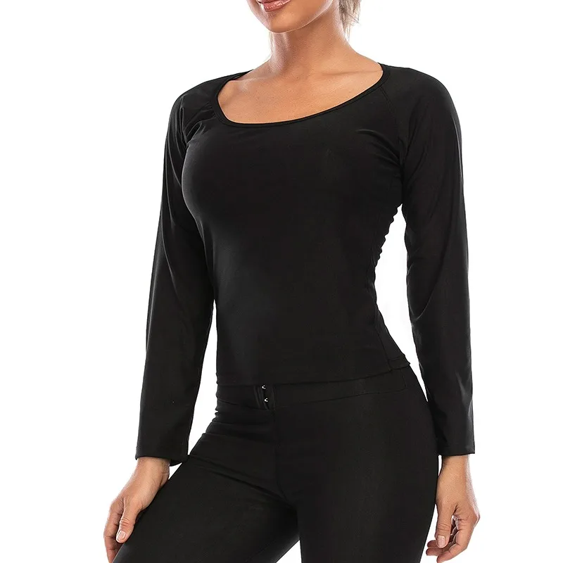 leonisa shapewear Women Sauna Shaper Tops Long Sleeve Thermo Sweat Shapewear Slimming Zipper Waist Trainer Corset Gym Fitness Hot Workout Shirt backless shapewear