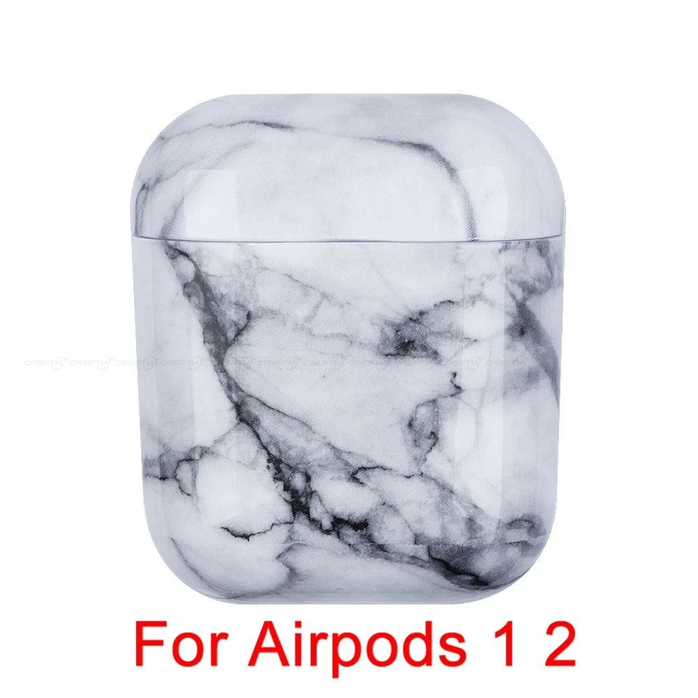 03 Чехол для наушников CASPTM с мраморным узором для Airpods 1 2 Pro, Жесткий Чехол для ПК, чехол для зарядки, корпус для AirPods 1 2 3, защитный чехол - Цвет: 03