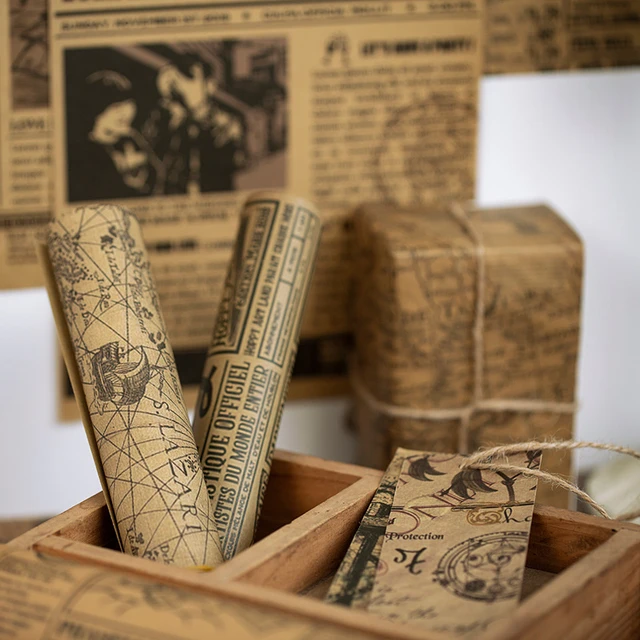 Diario de chatarra de gran Material de Retro, papel Diy, álbum de recortes, Collage, de semana, decoración de papel de fondo, 10 piezas _ - Mobile