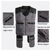 Bauskydd High Quality Men Male Female Outdoor Workwear Mens Work Vests Multifunction Tool Multi Pockets Vests Blue/Grey 5
