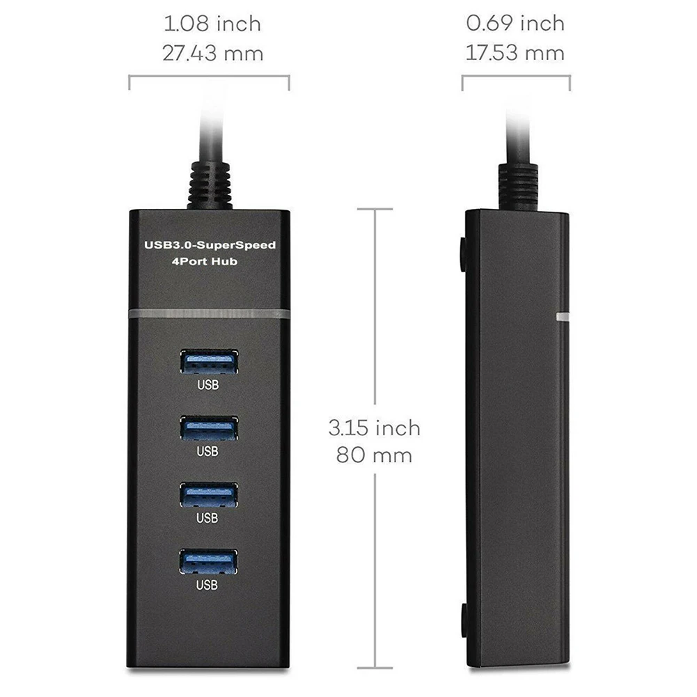 Usb-хаб Портативный USB 3,0 Супер скорость 4 порта хаб синхронизации данных адаптер для компьютера ноутбука
