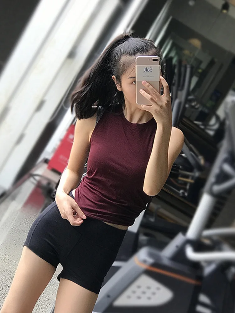 Sexy Women In Fitness Clothes Sleeveless Sports Vest Running Quick-drying Blouse Breathable Yoga Top Tight T-shirt