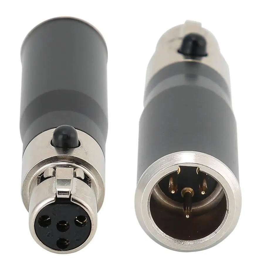 2 шт. Mini XLR 3pin штекер для Mini XLR 4pin женский корпус из цинкового сплава аудио адаптер разъем аудио адаптер