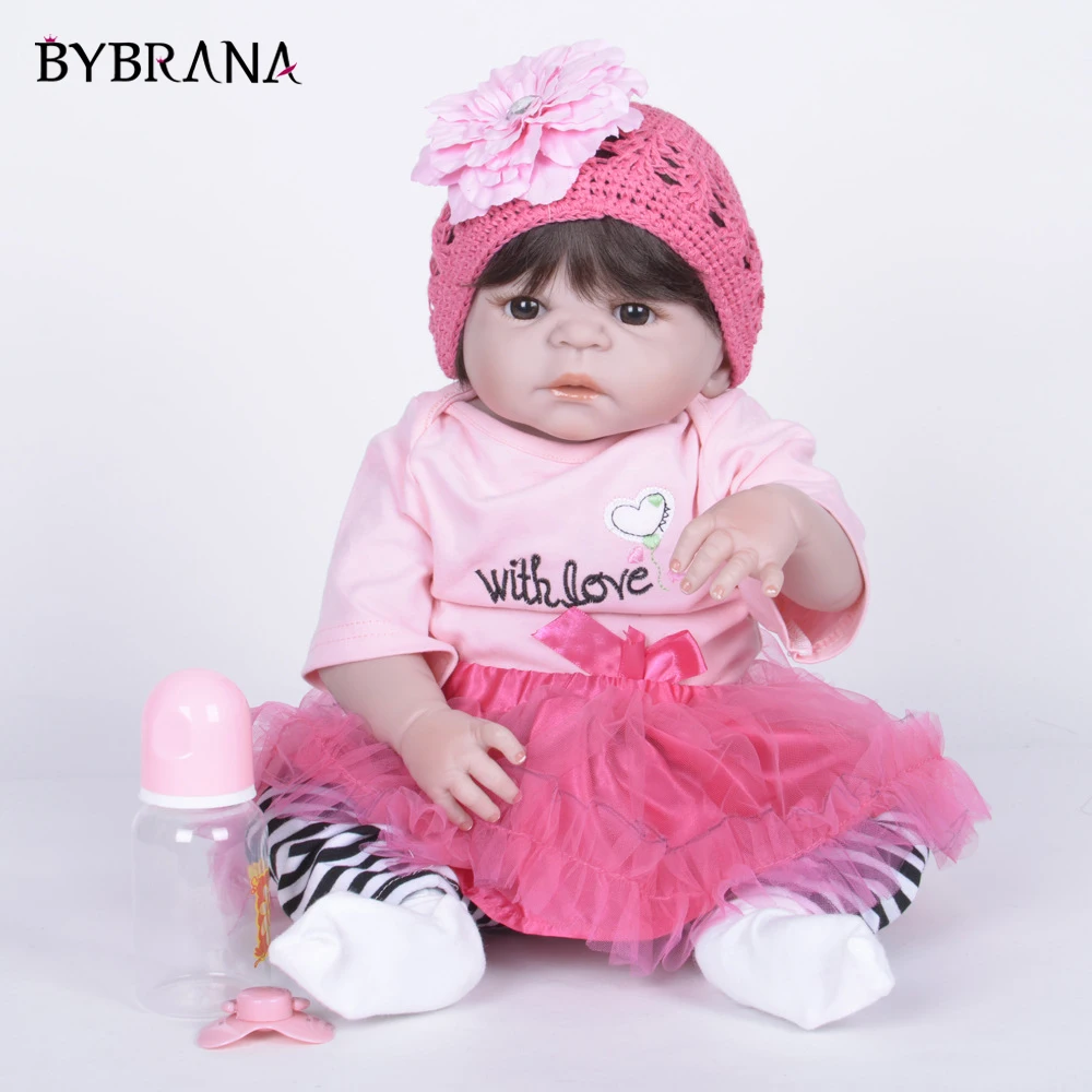 Полностью силиконовая виниловая Реалистичная кукла Reborn Девочка Младенцы Куклы 23 дюймов 58 см реалистичные принцесса детские игрушки подарок на день рождения