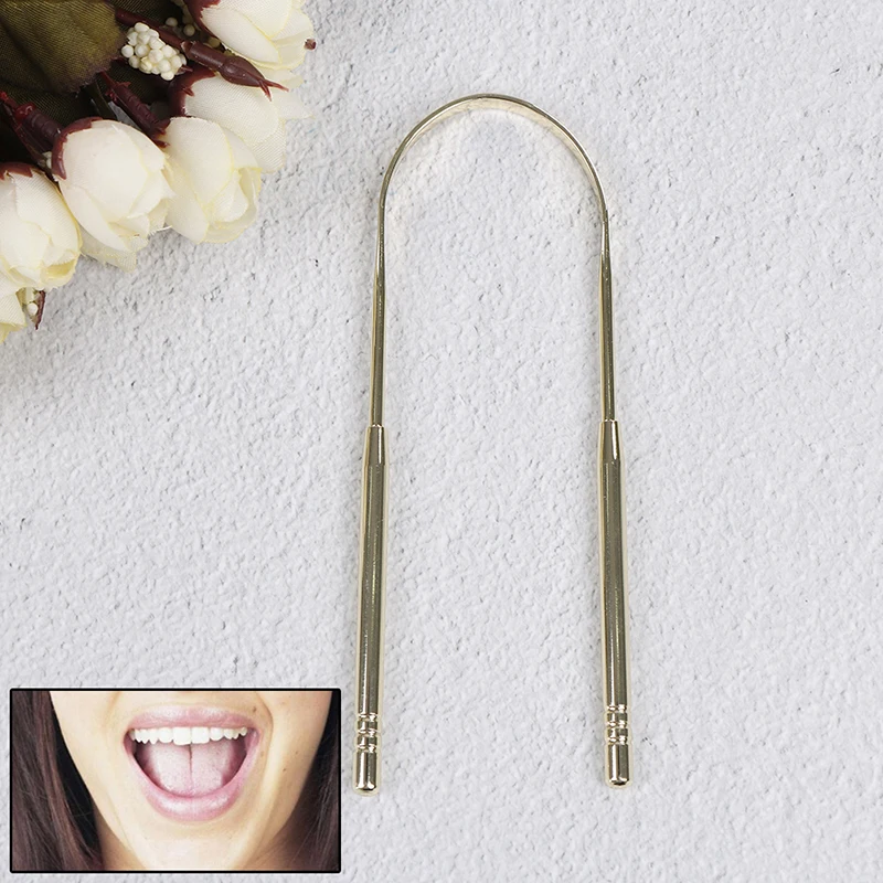 1PCS Tongue Cleaner Stainless Steel Silica Handle Tongue Scraper Oral Hygiene Dental Tongue Cleaning Brush Oral Care