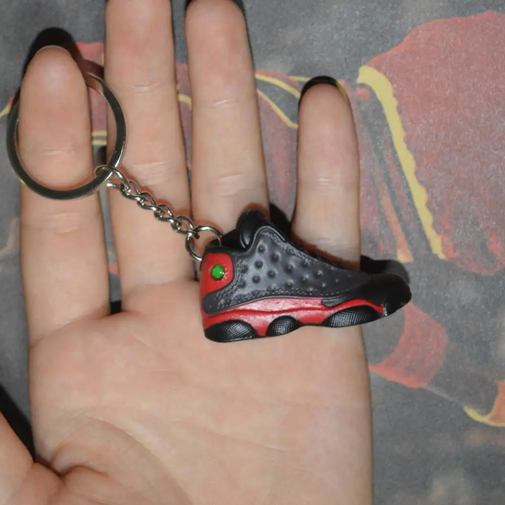 one shoe keychain 3D Air Jordan AJ11 брелок с кроссовком обувь concord модель кулон подарки - Цвет: one shoe keychain