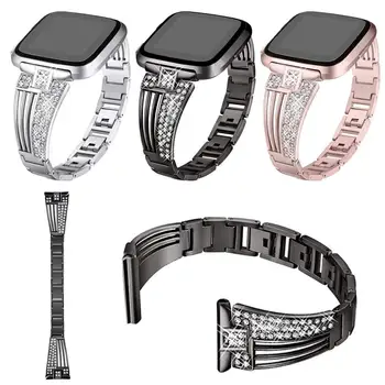 

Stylish Metal Rhinestones Replacement Watch Band Wrist Strap for Fitbit Versa