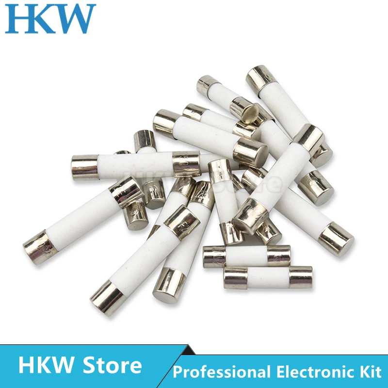 Fast Blow Tube Fuses 250V 0.5A 1A 2A 3A 4A 5A 6A 6.3A 8A 10A 15A 20A 25A 30A AMP Fuse Ceramic Fusible 10pcs/lot