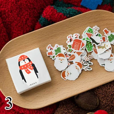 50 шт./кор. Новогодние ёлки наклейки Kawaii Наклейки с оленями Клей милые наклейки декор Скрапбукинг ежедневник, альбомы милые Papeterie - Цвет: 3
