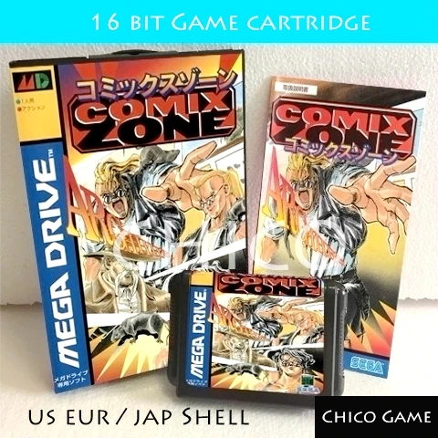 Comix Zone с коробкой и ручным управлением для Sega megadrive игровой консоли 16 бит MD карты