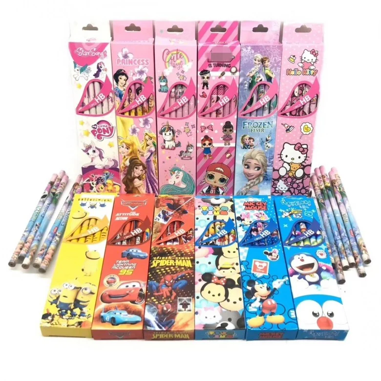 

12PCS Surprise Doll Pencil Color Pencil Exam Writing 2B/HB Pencil Unicorn Pencil with Eraser For kids Birthday Gifts 2C44