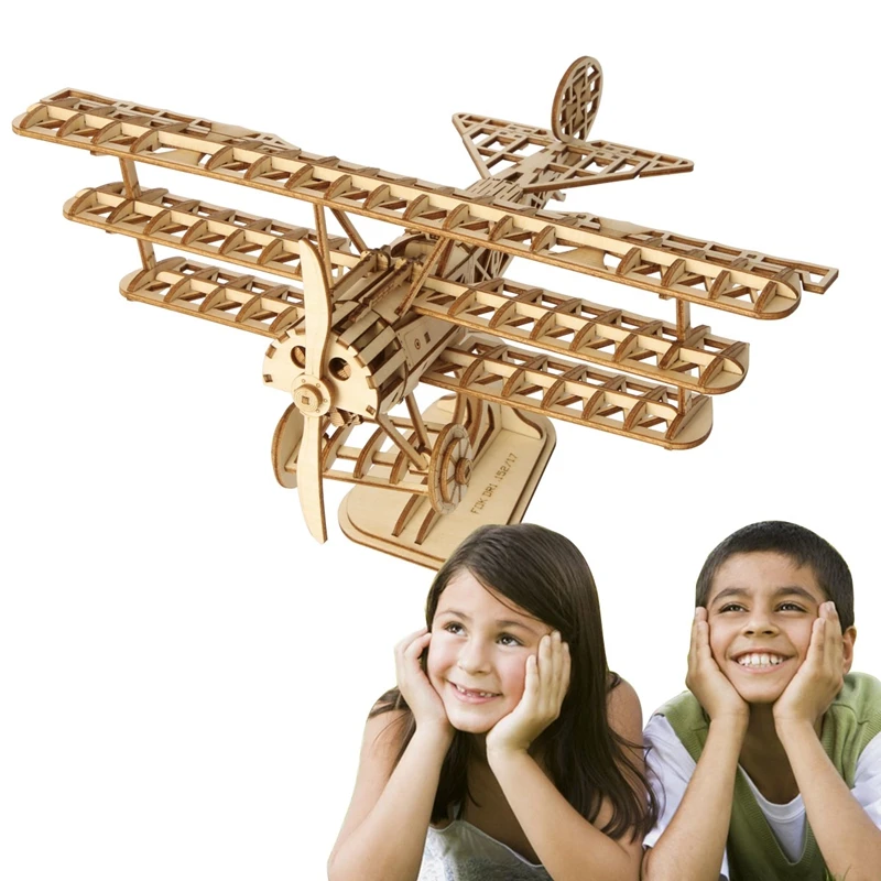 

DIY 3D Laser Cutting Wooden Airplane Puzzle Game Gift for Children Kids Model Building Kits Popular Toy Hobbies 3d Wooden Puzzle