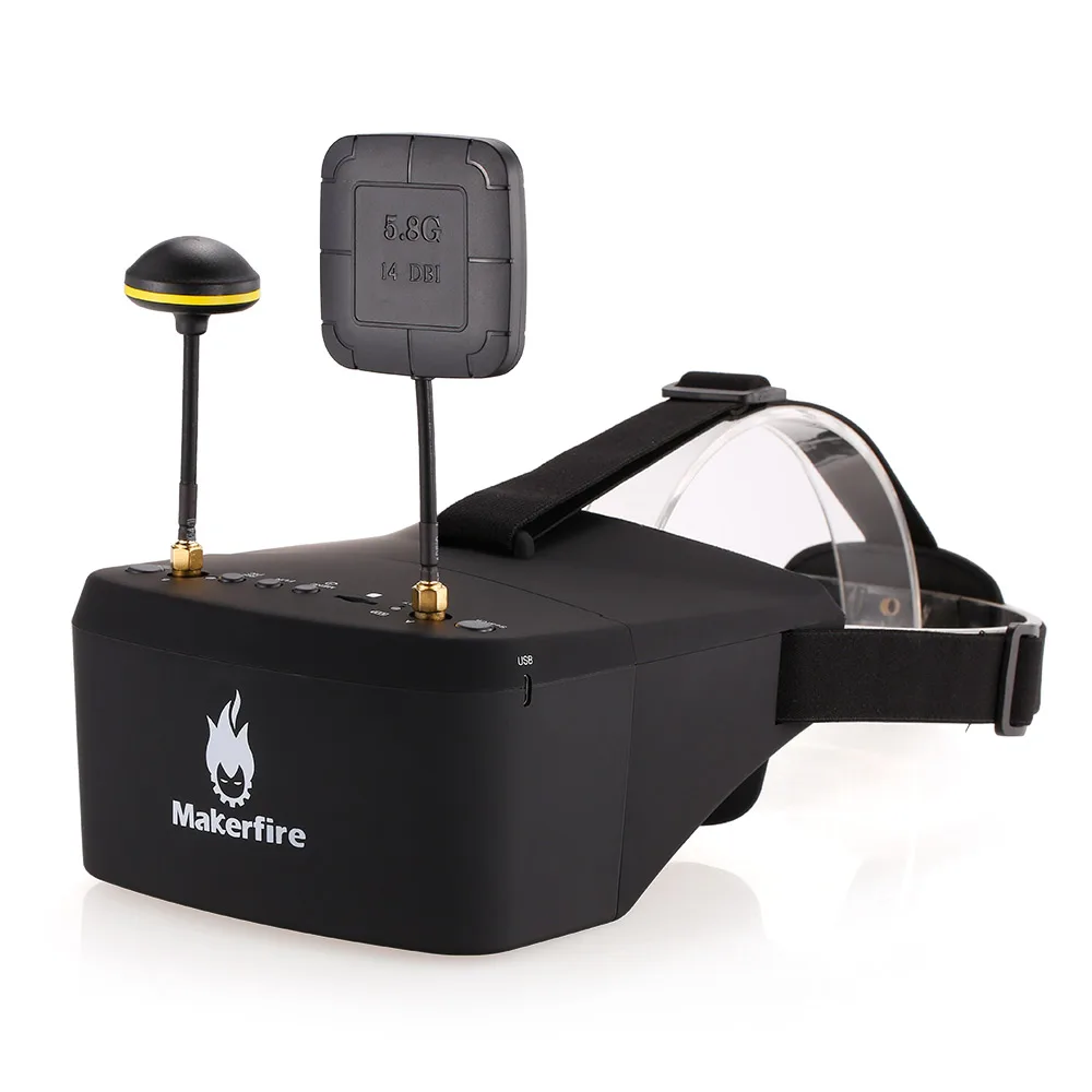 

Makerfire EV800D 5.8G 40CH Double Antenna FPV Goggles with DVR for QAV 250 220 210 Racing Quadcopter