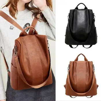 

11.11 Women Men Anti-theft Large Capacity Backpack Shoulder Bag Solid Color Bags Christmas gift Fashion рюкзаки женские черные