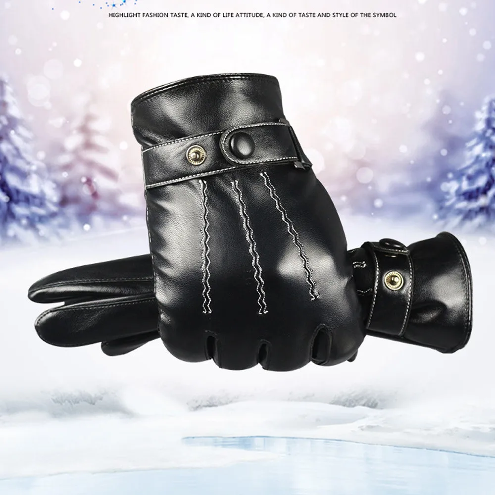 Мужские роскошные кожаные перчатки зимние супер теплые перчатки для вождения Cashmere2019 весна осень нового размера плюс модная простота