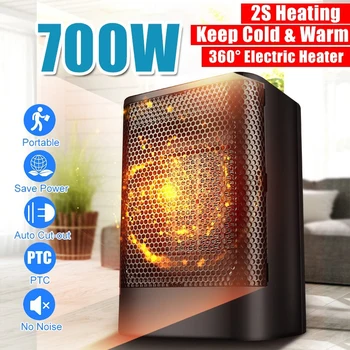

Mini Electric Heater Warmer Heating Economic Portable 220V 700W Over-Heat Protection Home Space Saver Electric Heater Fan