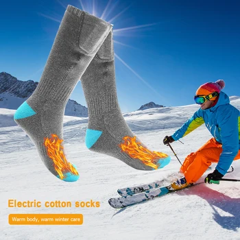

1 Pair Thicken Cotton Winter Foot Warmer Thermal Socks Outdoor Electric Heating Breathable Socks for Skiing Hiking