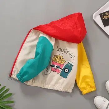 

INS HOT Baby Boys' Jackets Spring, Autumn and Winter 1-9 Years Old Cartoon Print French Fries Jacket Baby Jacket Kids Coats