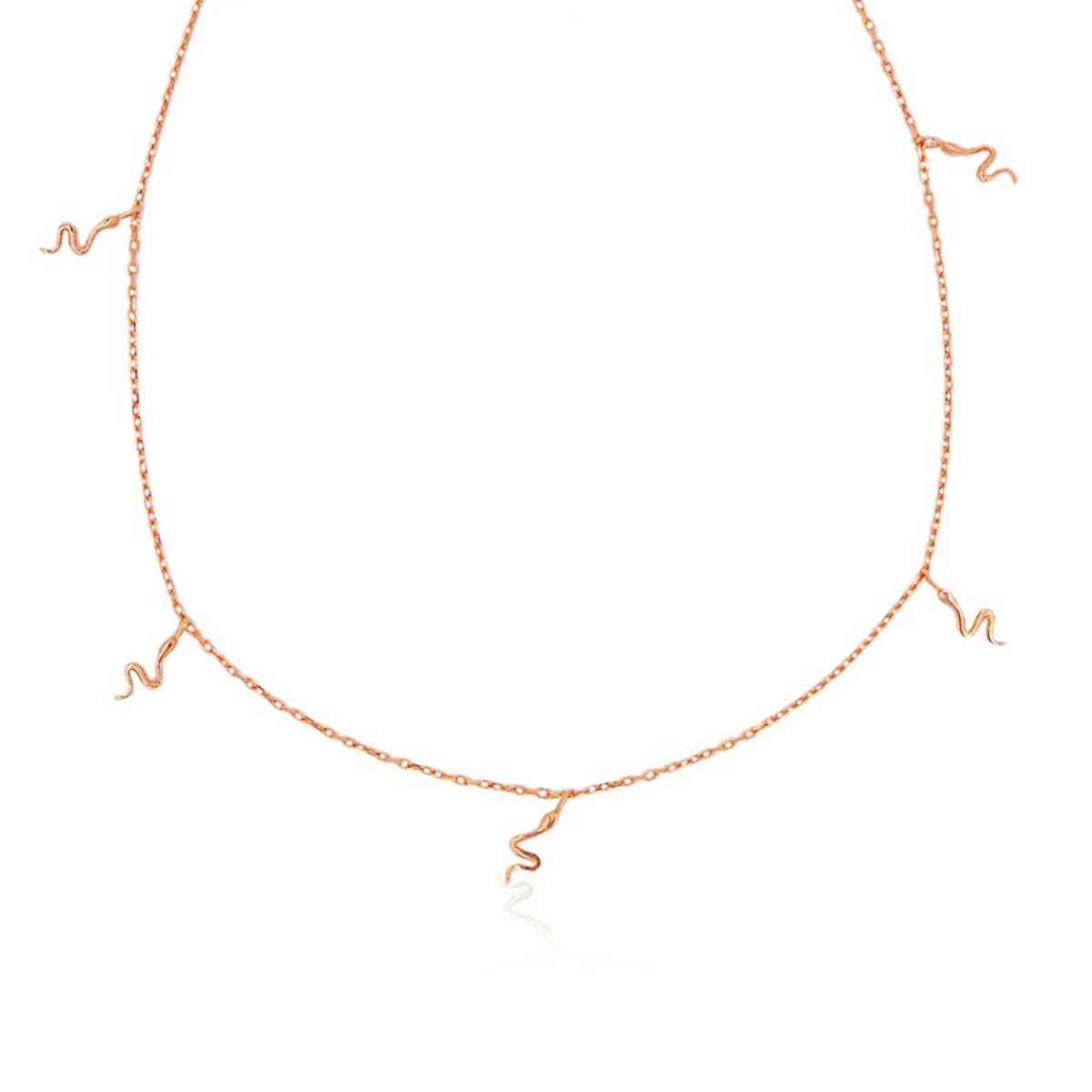 

Ожерелье с подвеской из нескольких змей, цвет: серебро, розовое золото, ювелирное ожерелье