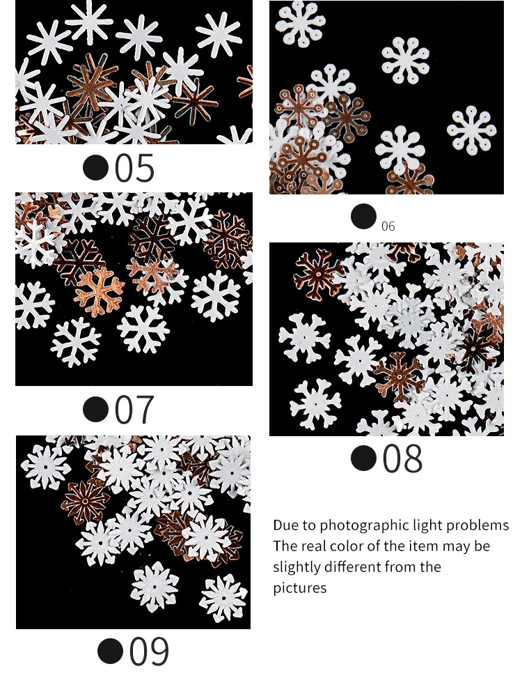 Дизайн ногтей аксессуары-снежинки "сделай сам" 3D советы белый блеск ломтик украшения инструменты Гель-лак для УФ-лампы с пайетками рождественское Маникюр 3 вида стилей