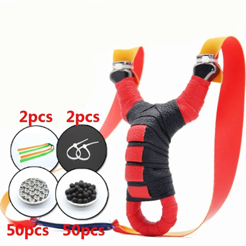 Outdoor Hunting Camping Leather zinc alloy Slingshot Catapult Bow Kit Accessories Powerful pocket slingshot | Спорт и развлечения