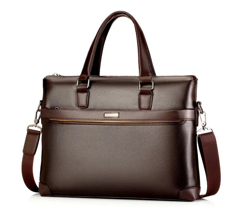 Brown Известный бренд мужской портфель из искусственной кожи портфель для ноутбука s Мужская Сумка Деловые сумки на плечо мужские сумки Высокое качество сумки WBS503-3 - Цвет: Brown