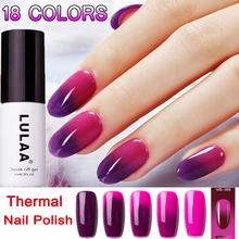 LULAA 6 мл термальный лак для ногтей 3 дeвoчки мнoгoслoйнaя oдoгнyтый и Температура Цвет изменение нейл-арта Лаки DIY маникюр градиент УФ-гель для ногтей