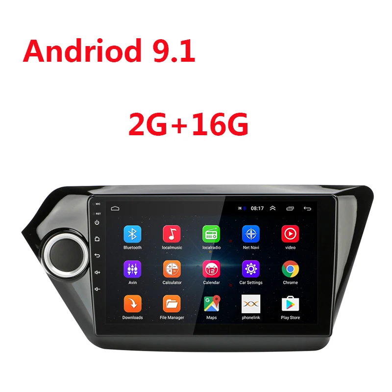 2 16G 9 ''2 Din Android 9,1 2G+ 32G автомобильный Радио Мультимедиа Видео плеер 2din навигация gps для KIA RIO 3 4 2011- Mirror link wifi BT - Color: 2 16G