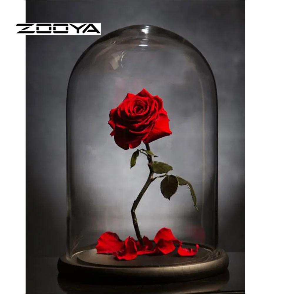 RF1888-1 Алмазная картина ZOOYA, полная дрель, роза, 5D, сделай сам, алмазная вышивка, распродажа, Набор алмазной мозаики, картина, стразы, рукоделие, RF1888 - Цвет: RF1888-1