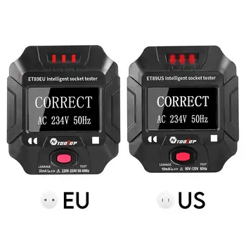 

Smart Electric Socket Safety Interposer Durable Wall Socket Tester ABS Portable Test Meter Electroscope Detector Outlet