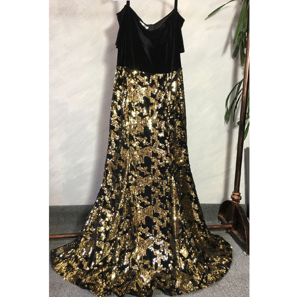 Новое Африканское вечернее платье для женщин Vestidos Femme Surper высокое качество вельветовое длинное платье осень Анкара Платье С Блестками Festa - Цвет: Черный