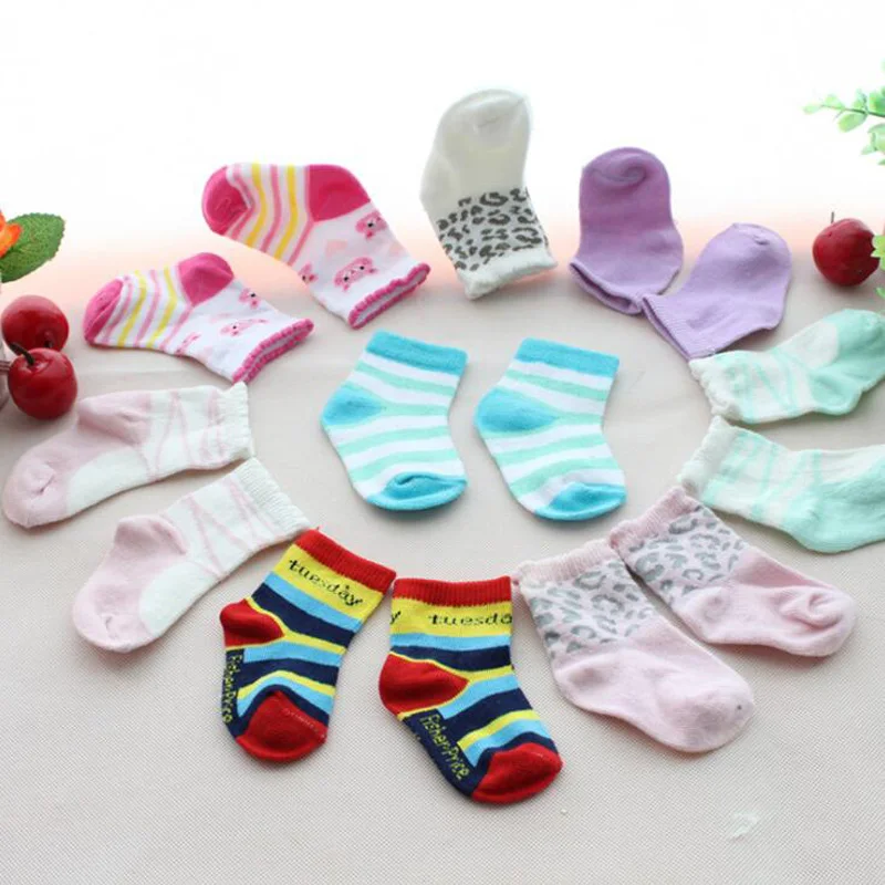 Новые носки для малышей, 6 пар Милые Повседневные детские носки