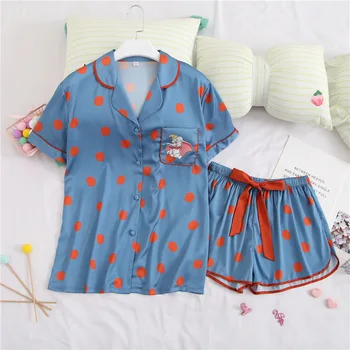 

Youhottest Ladies Sleeveless Silk Pajamas Two Piece Set Women Sleepwear