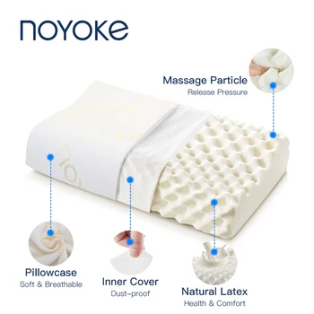 

Massage Pillow Natural Latex Neck Pillow for Sleeping Cervical Orthopedic Latex Filling Pillow for Living Room Thailand Import