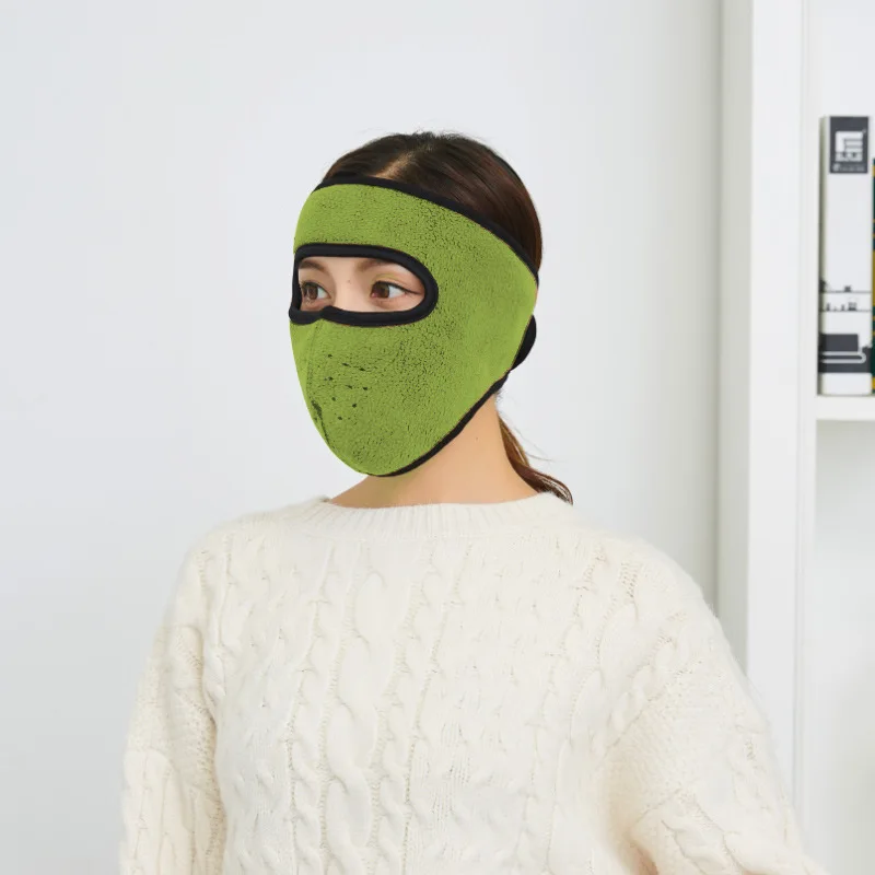 Зимняя теплая маска для лица мотоциклетная маска для верховой езды Лыжная маска для сноуборда полулицевая маска 2 в 1 Балаклава маски для женщин и мужчин - Цвет: green