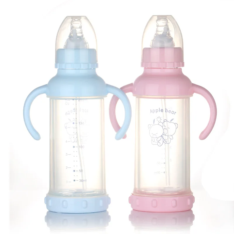 

Apple xiong Mom And Baby Product Newborns Standard Caliber Explosion-Proof 220 Ml Glass Feeding Bottles Safe Shatter-resistant B