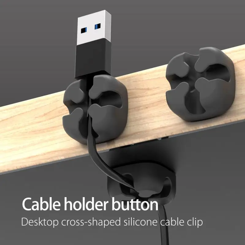 1pcs Cable Organizer Silicone Cross Winder Flexible Management Clips Holder For Mouse Headphone Earphone | Электроника