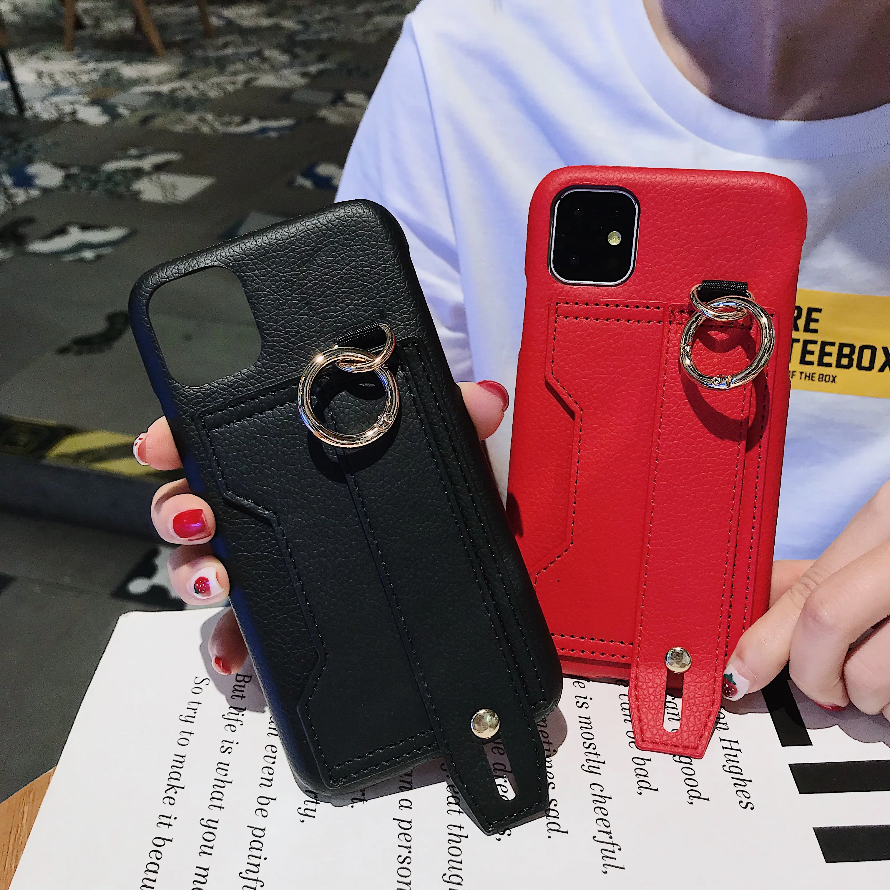 Кожаный чехол с ремешком на запястье для iPhone XS Max 8 6S 7 Plus X XR 12 11 Pro Max|Бамперы| |