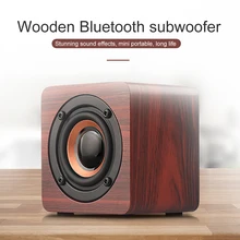 Spash q1 madeira bluetooth alto-falante mini teatro em casa portátil quadrado de madeira criativo pequeno áudio para presentes