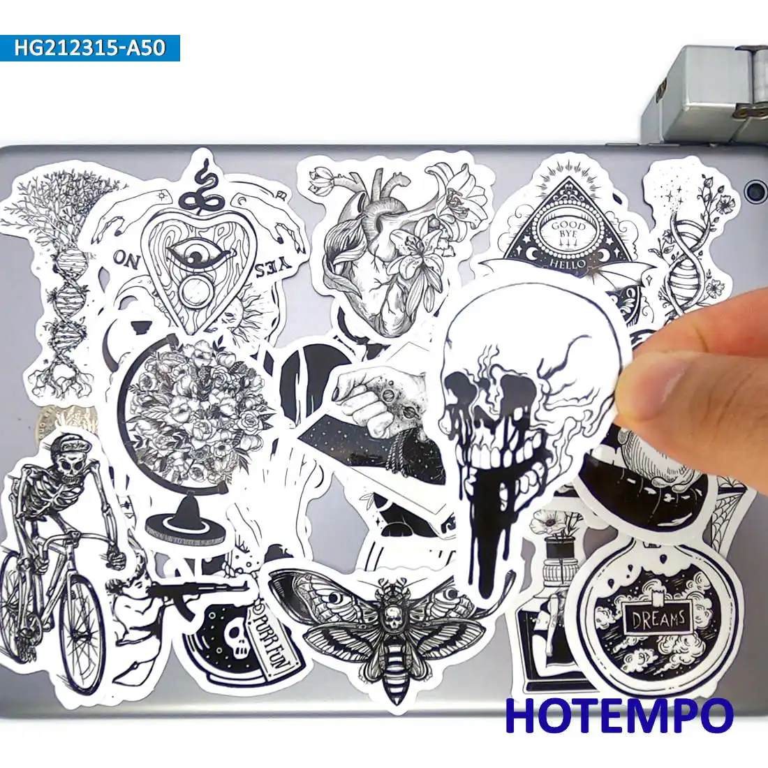 50pcs Gothic Stickers Phone Laptop Luggage Skateboard Bike Motorcycle Car